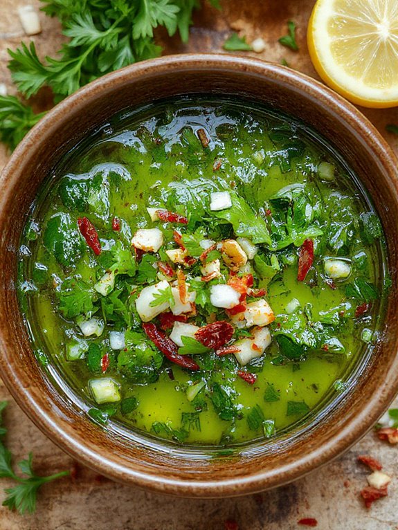 fresh vibrant chimichurri sauce