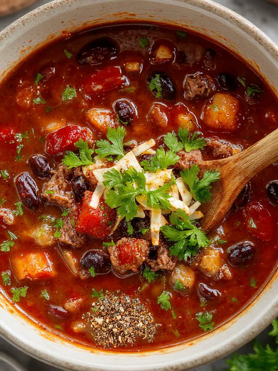 hearty chili with spices