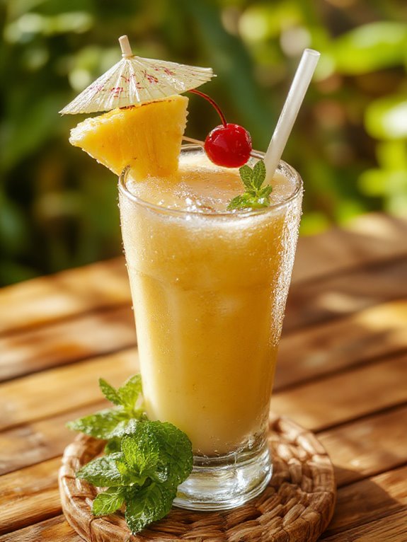 pina colada cocktail preparation