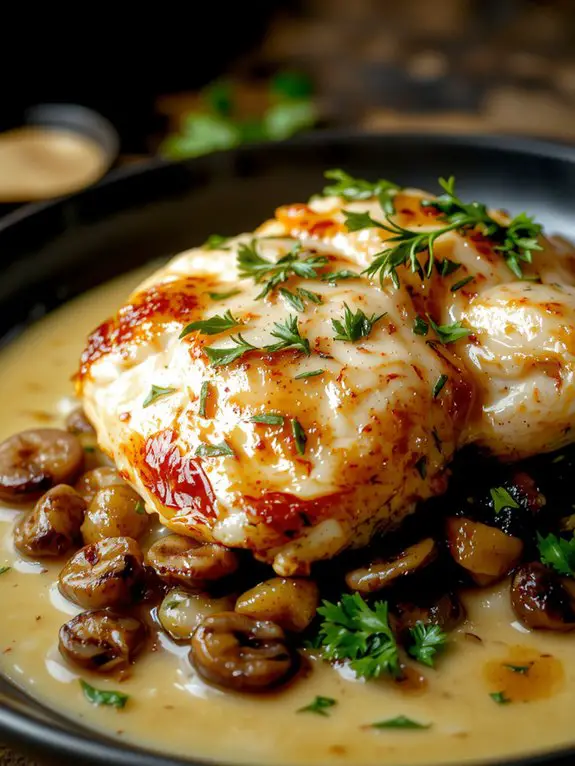 chicken mushroom wine sauce