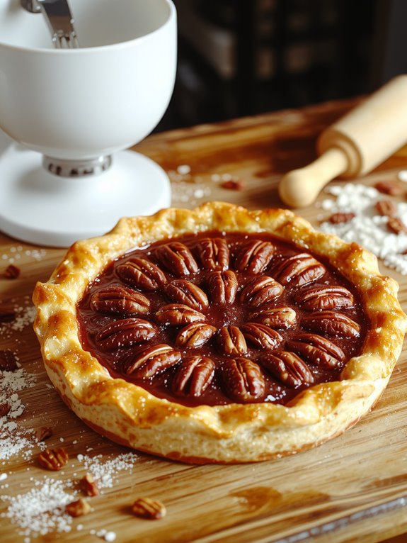 The Best Homemade Pecan Pie Recipe 3 even pecan layer coating