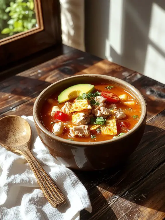 The Best Homemade Chicken Tortilla Soup Recipe 3 garnish with fresh toppings