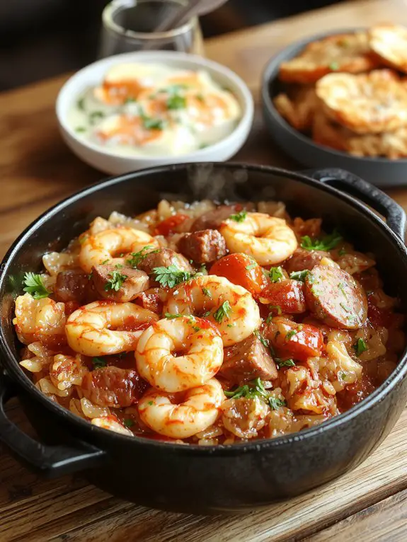 The Best Homemade Jambalaya Recipe 3 gently fold seafood optionally