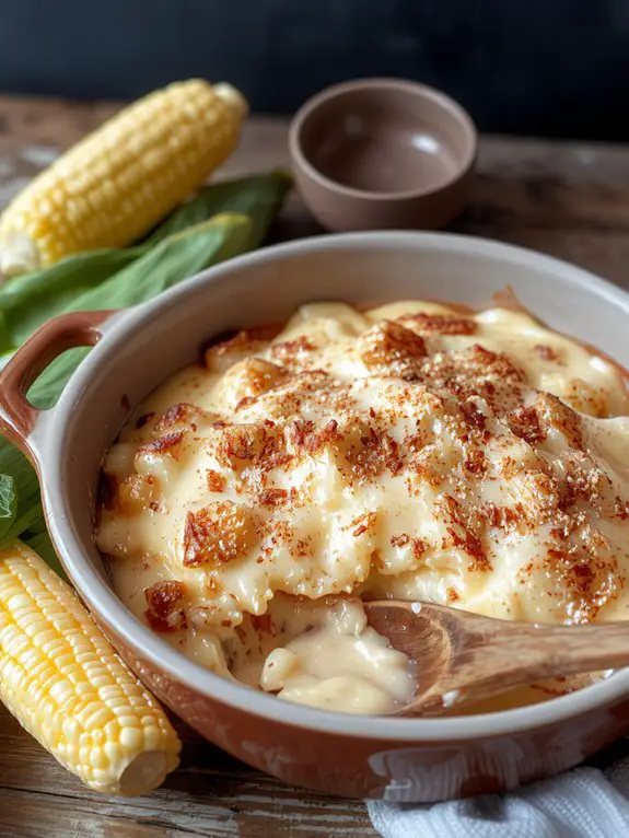 The Best Homemade Corn Casserole Recipe 3 golden edges set center
