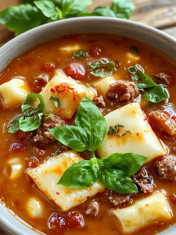 The Best Homemade Lasagna Soup Recipe 3 ricotta pockets separate noodles