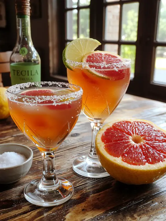 The Best Homemade Paloma Recipe 3 salt rimmed citrus cocktail