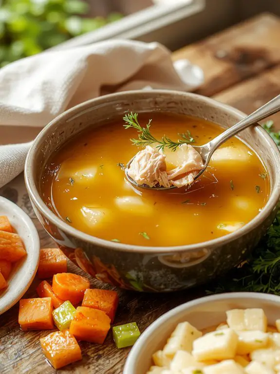 The Best Homemade Chicken Soup Recipe 3 simmer shred season serve