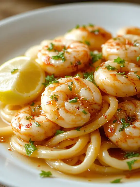 The Best Homemade Shrimp Scampi Recipe 3 simmer toss serve garnish