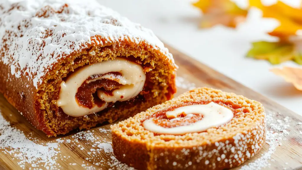 The Best Homemade Pumpkin Roll Recipe 2 autumn spiced swiss roll rl1lf