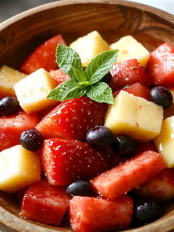 The Best Homemade Fruit Salad Recipe 3 chill garnish sweeten serve