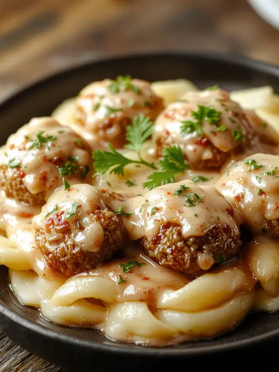 creamy savory meatball dish