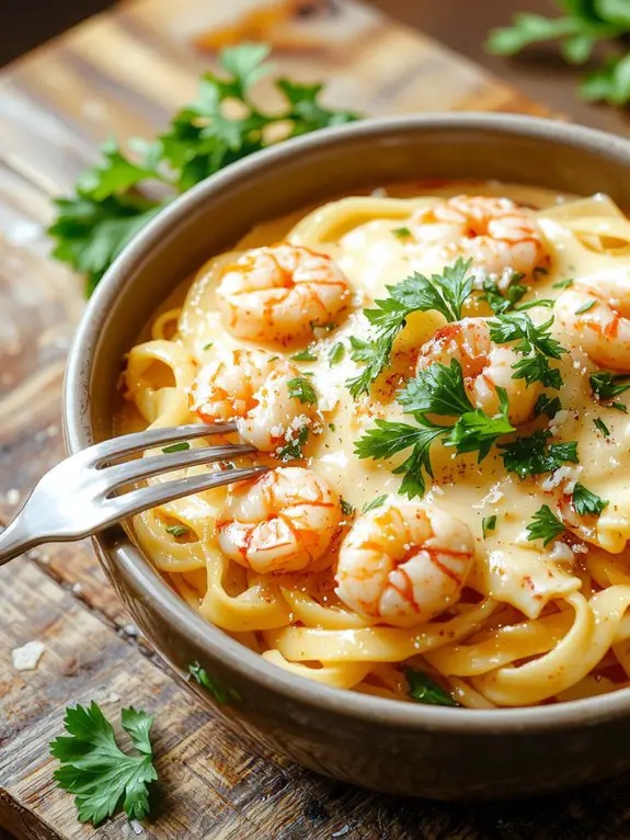 creamy shrimp pasta dish