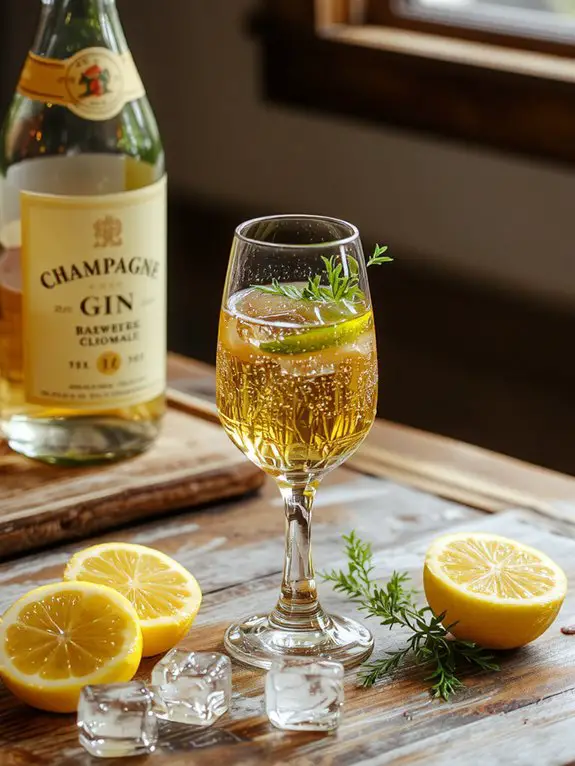 elegant champagne cocktail creation
