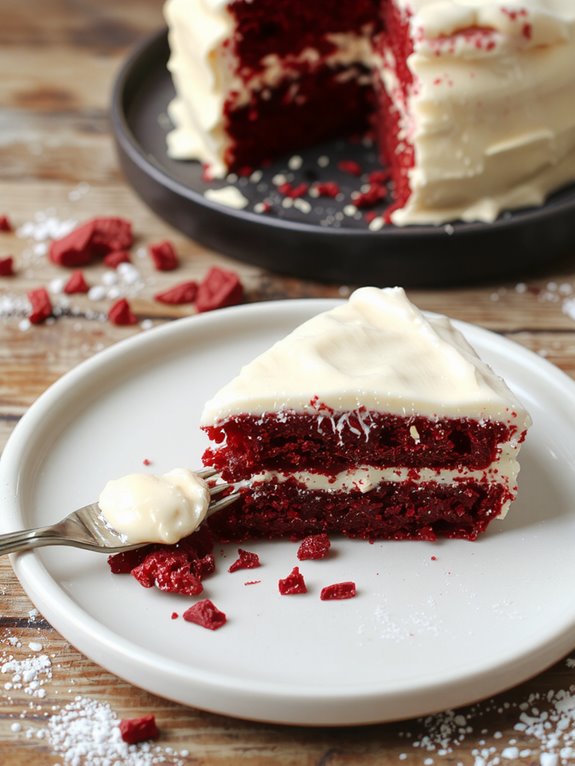 The Best Homemade Red Velvet Cake Recipe 3 emulsify alternate bake frost