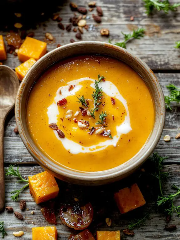 The Best Homemade Butternut Squash Soup Recipe 3 garnish enhances soup richness