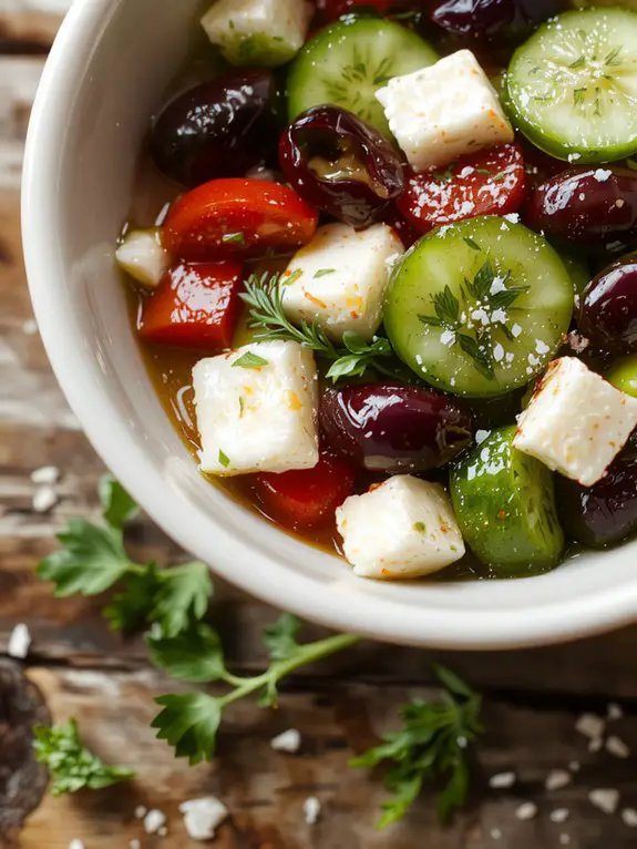 The Best Homemade Greek Salad Recipe 3 top with crumbled feta