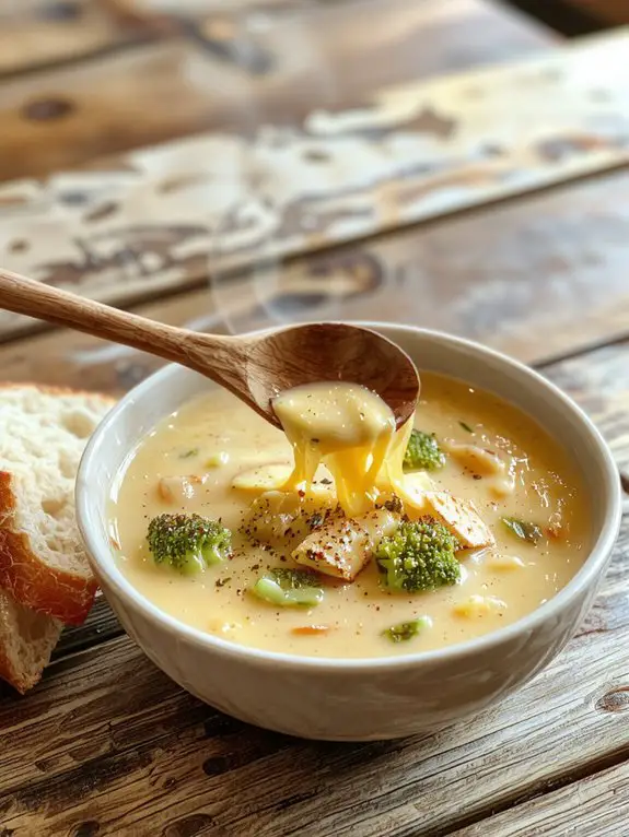 The Best Homemade Broccoli Cheddar Soup Recipe 3 creamy cheese melting technique