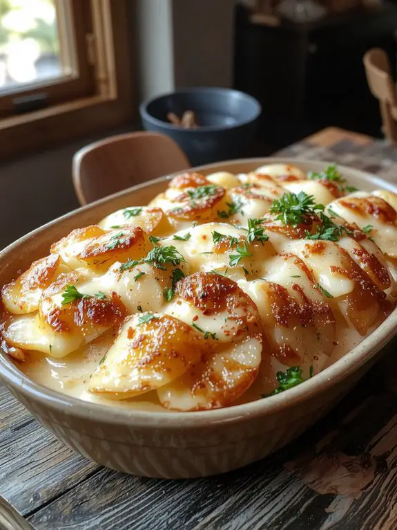 The Best Homemade Au Gratin Potatoes Recipe 3 creamy cheese potato layers