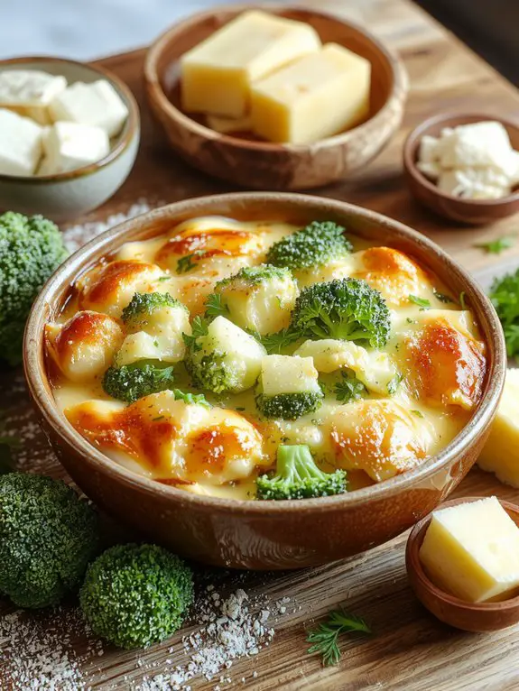 creamy cheesy broccoli bake
