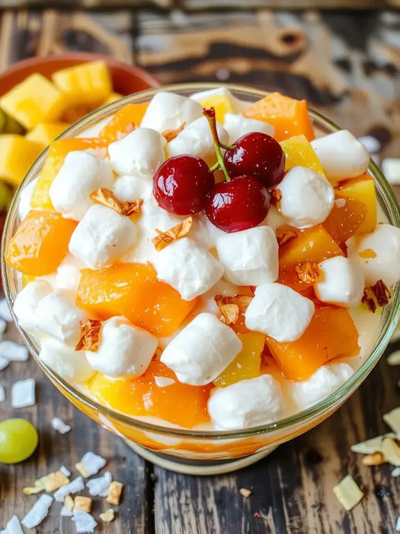 creamy coconut marshmallow fruit