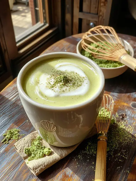 creamy green tea latte
