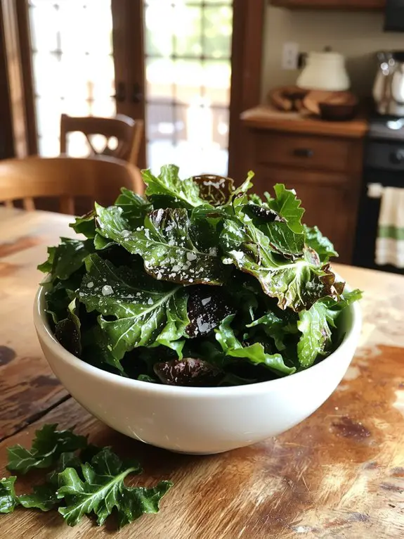crispy baked kale leaves