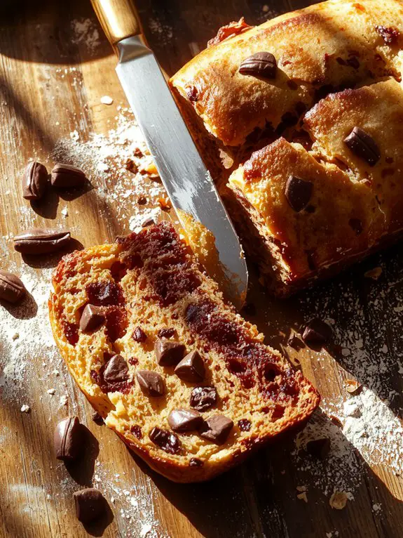 The Best Homemade Chocolate Chip Banana Bread Recipe 3 flour coated chocolate chips