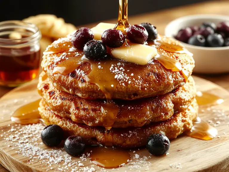 The Best Homemade Protein Pancakes Recipe 2 fluffy protein breakfast pancakes j6dlv