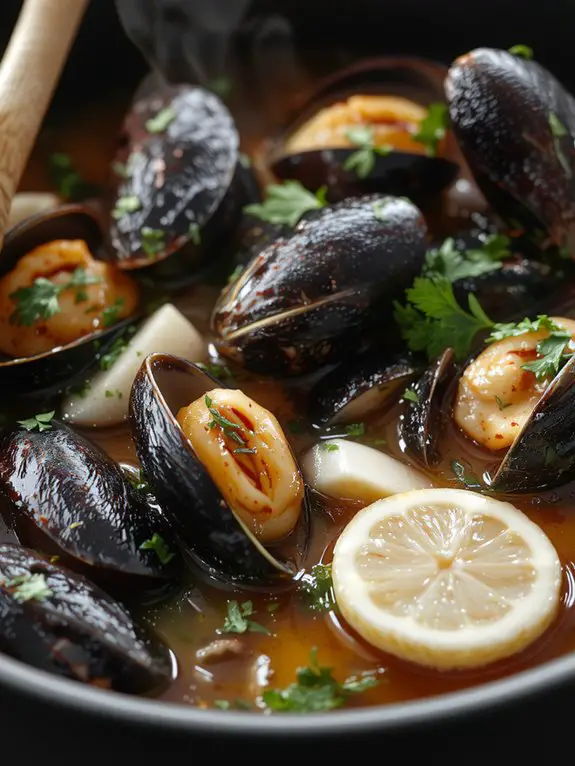 fresh mussels garlic broth
