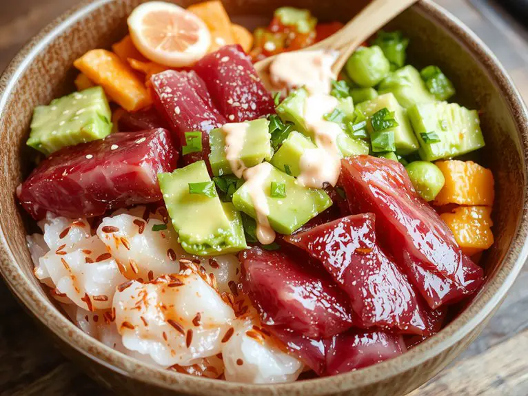 The Best Homemade Poke Bowl Recipe 2 fresh tuna rice bowl 0f8wo