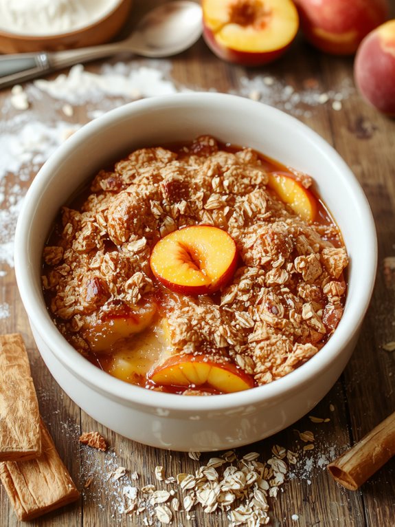 The Best Homemade Peach Crisp Recipe 3 golden brown bubbly crisp perfection
