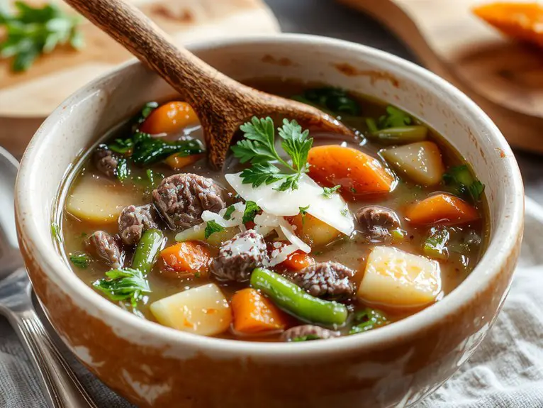 The Best Homemade Vegetable Beef Soup Recipe 2 hearty homemade beef vegetable ombka