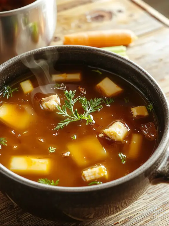 nutrient rich slow cooked broth