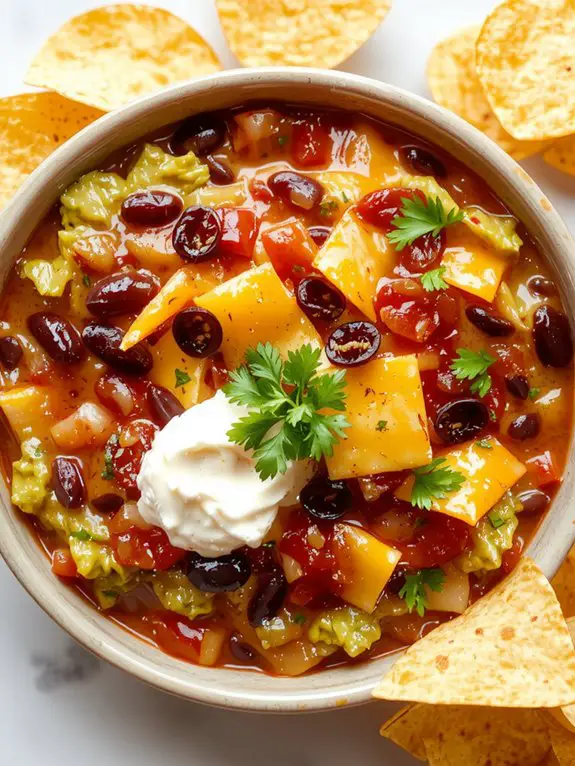 The Best Homemade 7 Layer Dip Recipe 3 olives onions chill serve