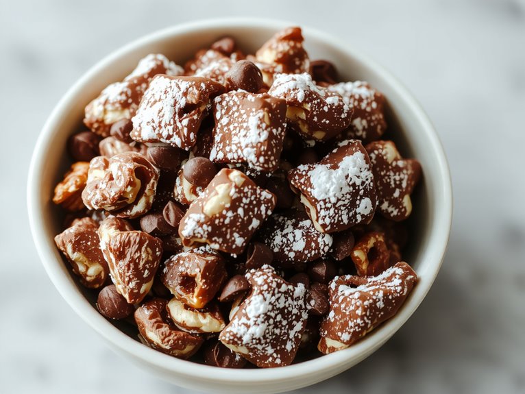 The Best Homemade Muddy Buddy Recipe 2 peanut butter chocolate snack cdbpf