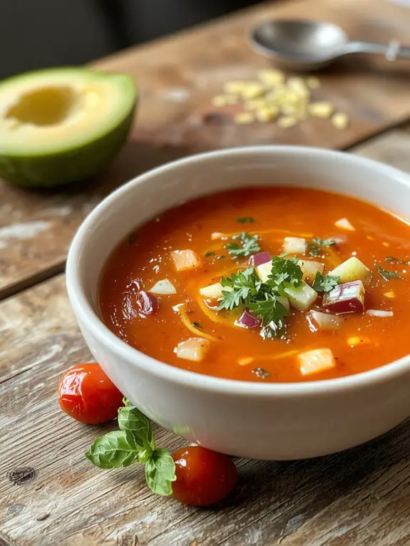 refreshing cold tomato soup