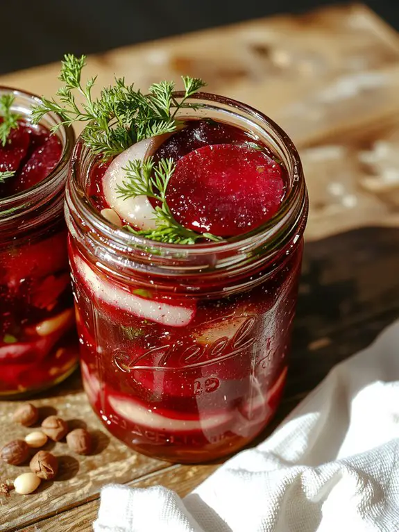 tangy sweet homemade pickled beets
