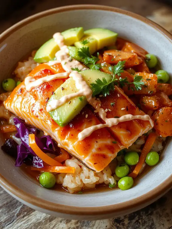 tasty salmon bowl creation