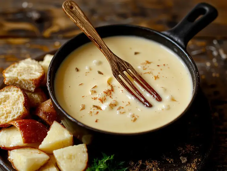The Best Homemade Cheese Fondue Recipe 2 adjust consistency carefully