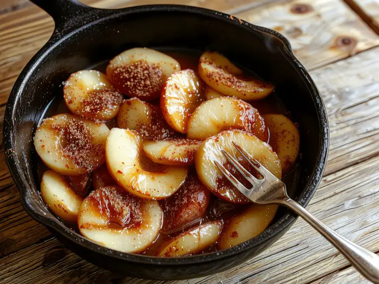The Best Homemade Fried Apples Recipe 1 cinnamon spiced apple slices