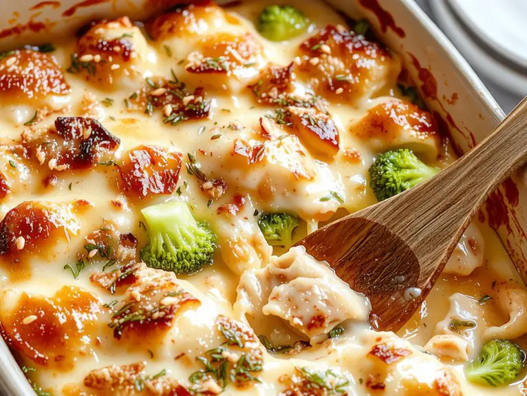 creamy chicken broccoli bake