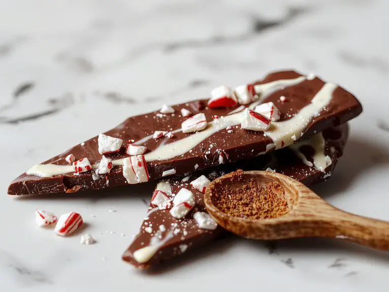 creamy chocolate peppermint bark