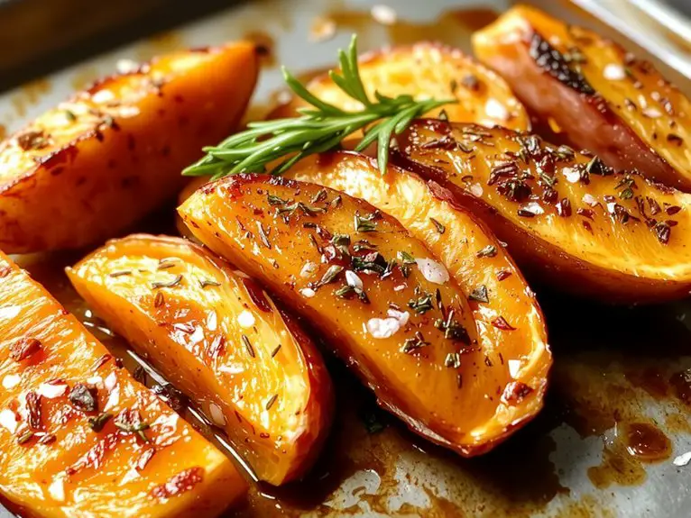 The Best Homemade Roasted Sweet Potato Recipe 2 evenly roasted sweet potatoes