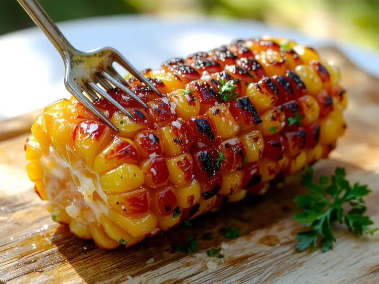 flavorful buttered corn cobs