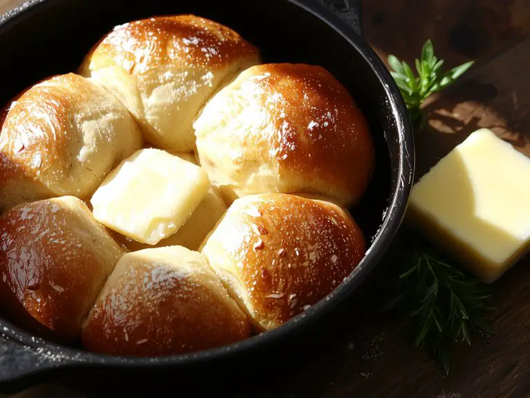 fluffy fresh bread rolls