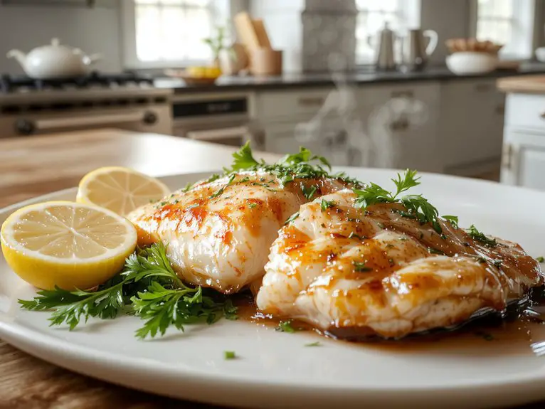 fresh red snapper dish