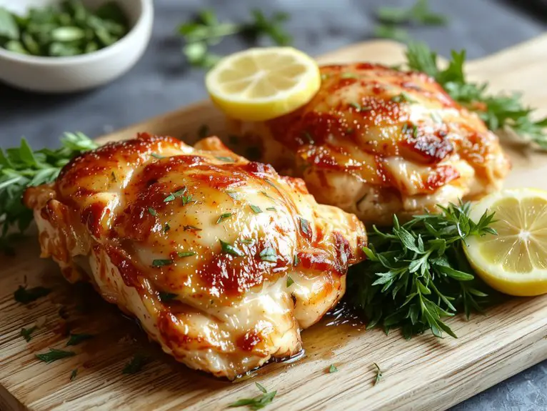 The Best Homemade Baked Chicken Thighs Recipe 2 golden crispy skin tips