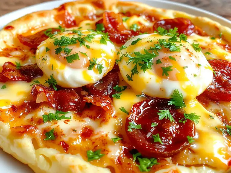 The Best Homemade Breakfast Pizza Recipe 2 golden crust bubbly cheese
