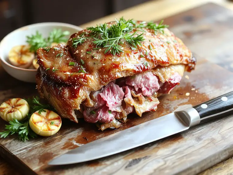 juicy herb crusted beef