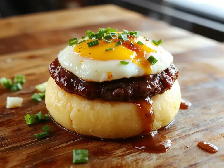 The Best Homemade Loco Moco Recipe 2 layer rice beef egg